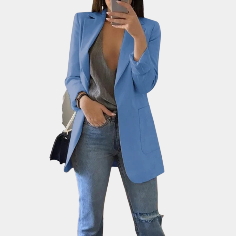 GR | Classic Open Front Long Blazer for Women