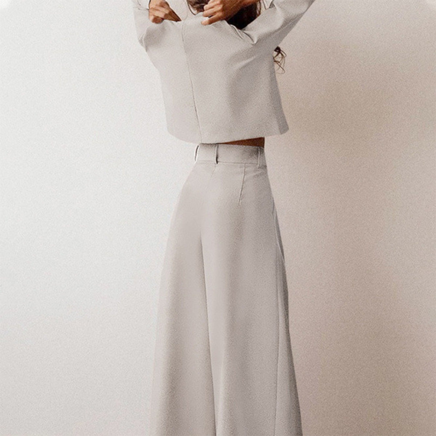 GR | Elegant Long Sleeve Shirt and Palazzo Pants Set for Women