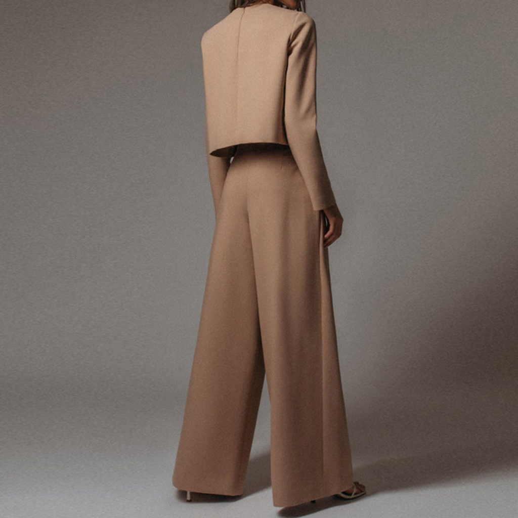GR | Elegant Long Sleeve Shirt and Palazzo Pants Set for Women