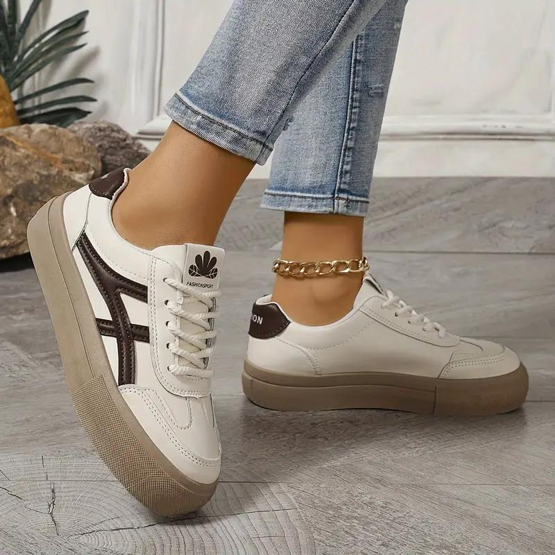 GR | Women's shoes, thick sole, lace-up shoes, low-top sneakers, skate shoes