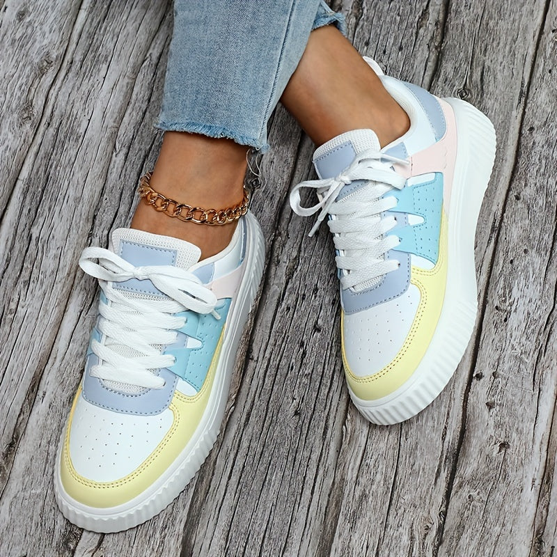 GR | Color Block Lace-up Shoes Skate Shoes Casual Sneakers