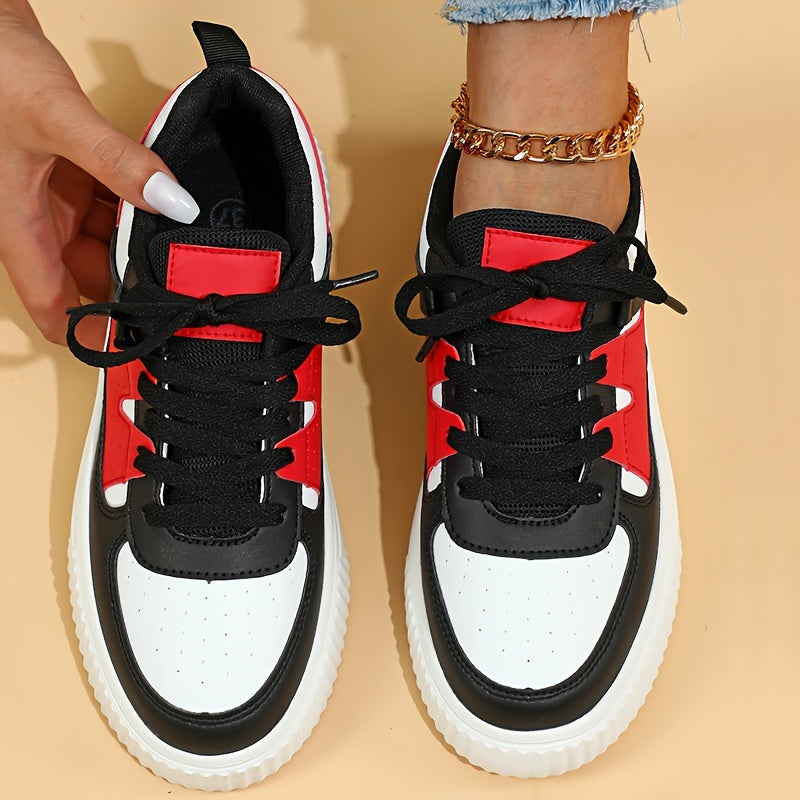 GR | Color Block Lace-up Shoes Skate Shoes Casual Sneakers