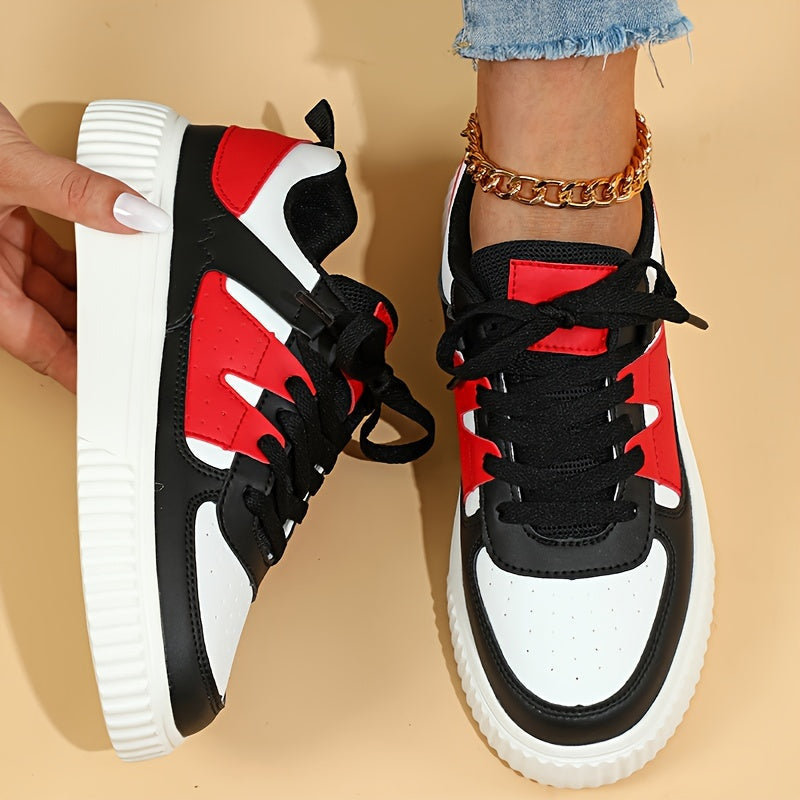 GR | Color Block Lace-up Shoes Skate Shoes Casual Sneakers