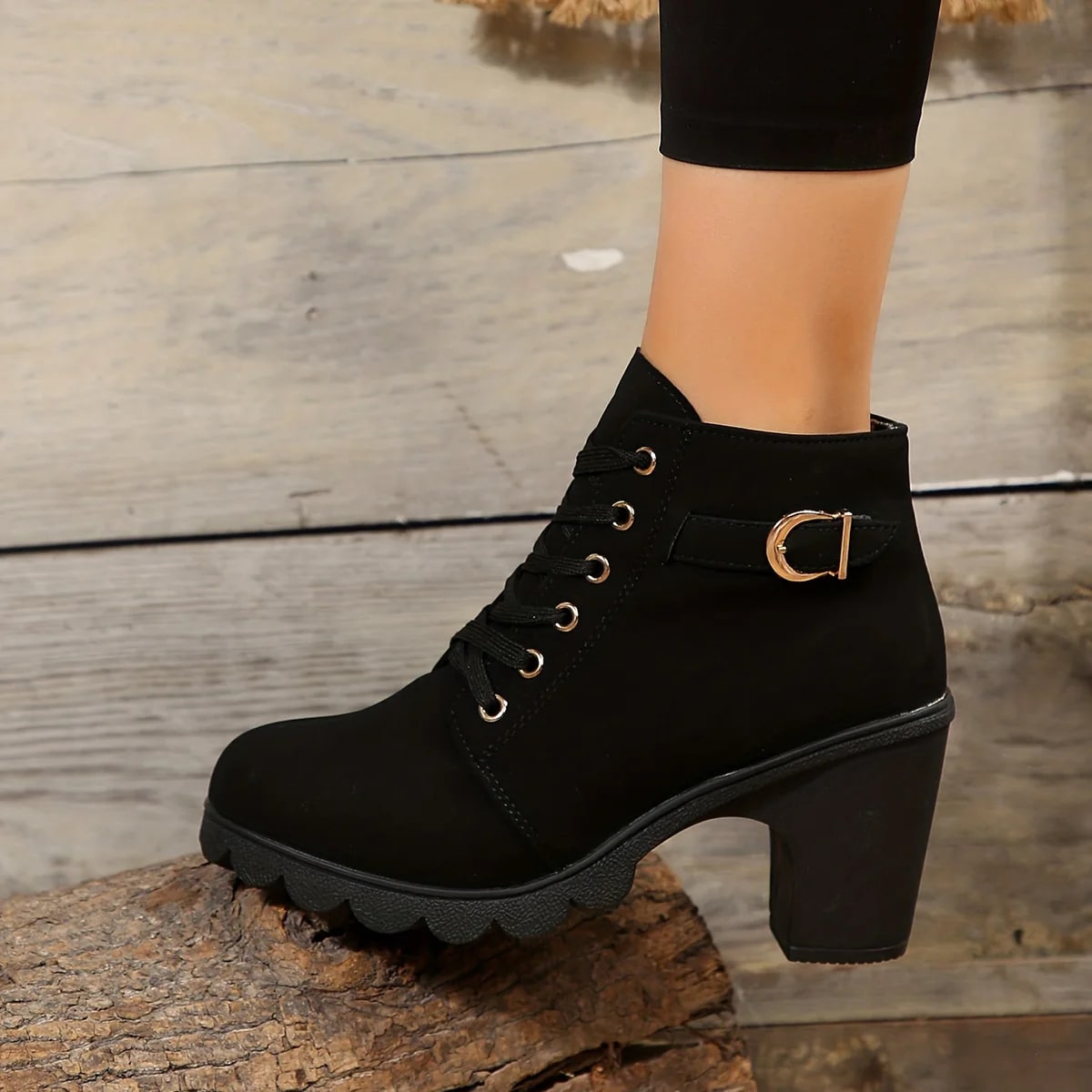 GR | Elegant Lace-Up Boots with Heels for Women