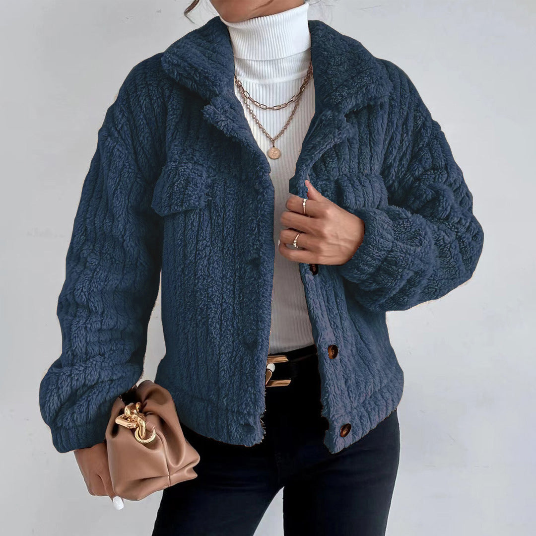 Selene™ - Jacket made of thick plush and velvet