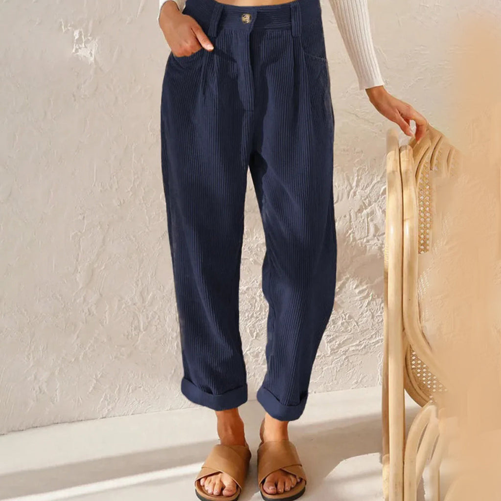 GR | Elegant high-waisted corduroy trousers