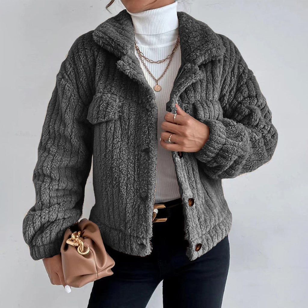 Selene™ - Jacket made of thick plush and velvet