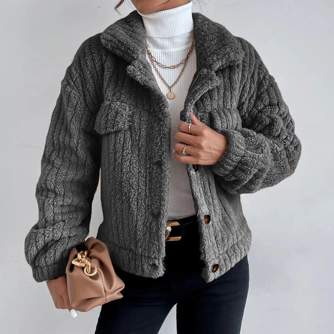 Selene™ - Jacket made of thick plush and velvet