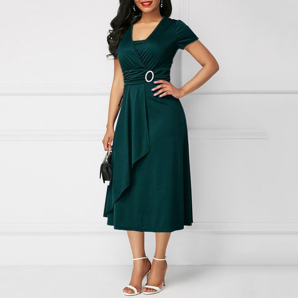GR - Elegant belted dress for women