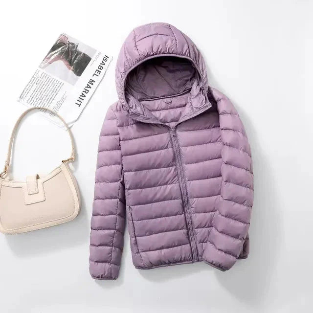 GR - Lightweight hooded puffer jacket for women