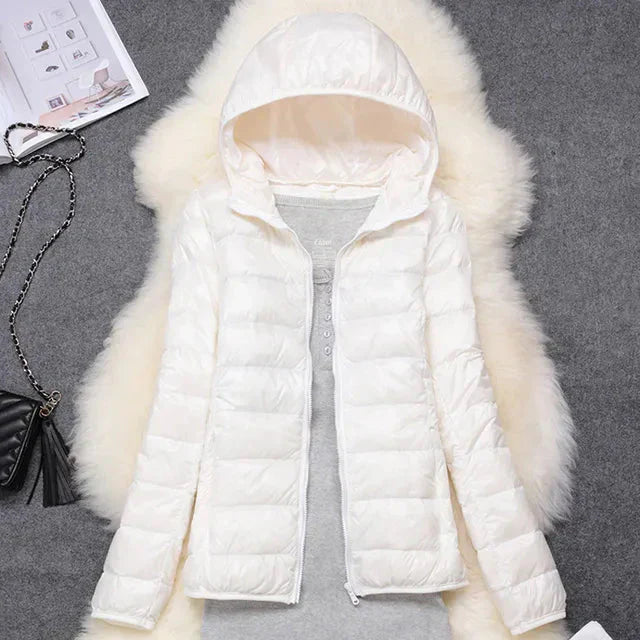 GR - Lightweight hooded puffer jacket for women