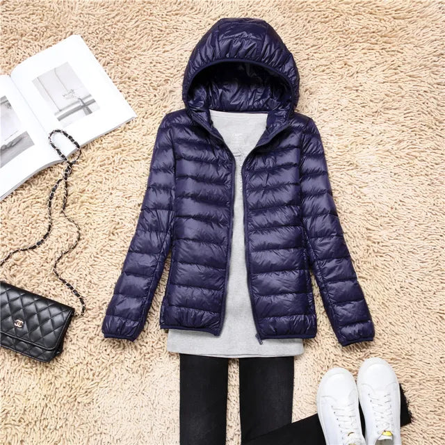 GR - Lightweight hooded puffer jacket for women