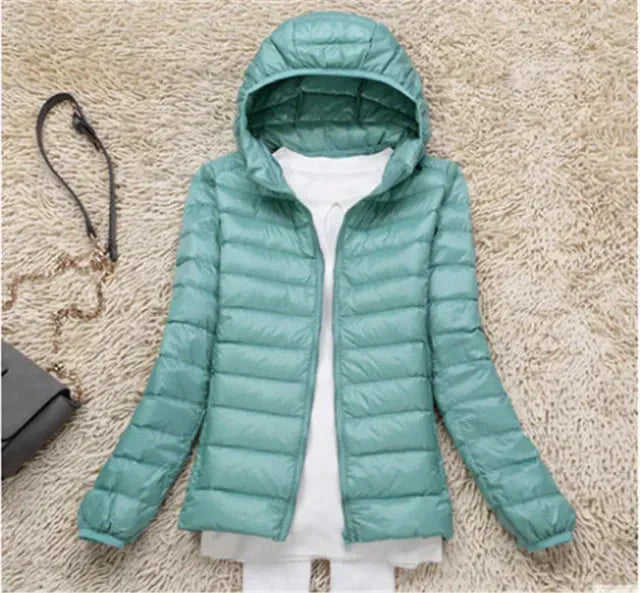 GR - Lightweight hooded puffer jacket for women
