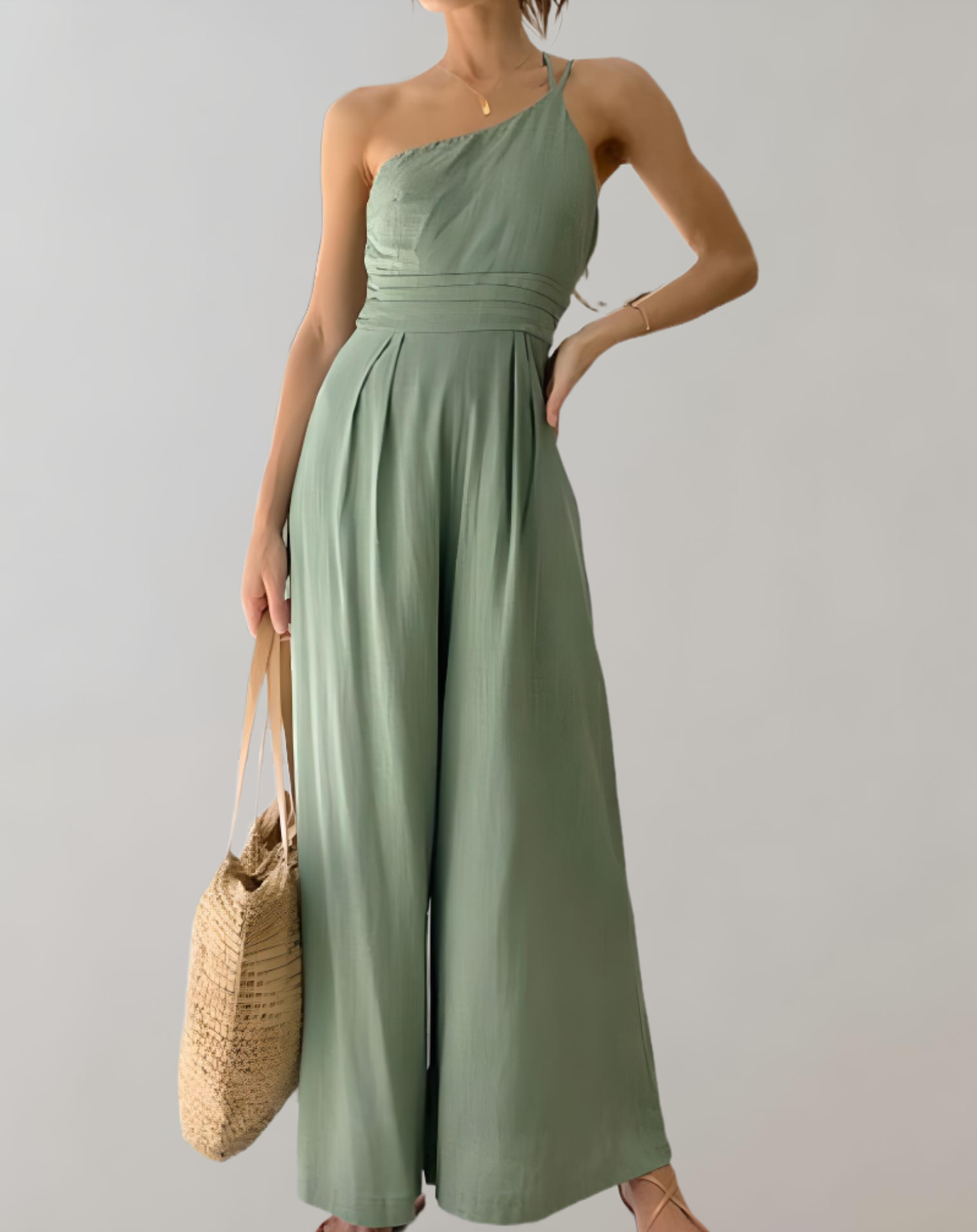 GR | Elegant jumpsuit with asymmetrical straps 