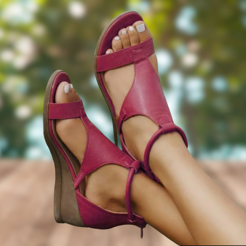 GR | Stylish orthopedic leather sandals with heels for women 2024 