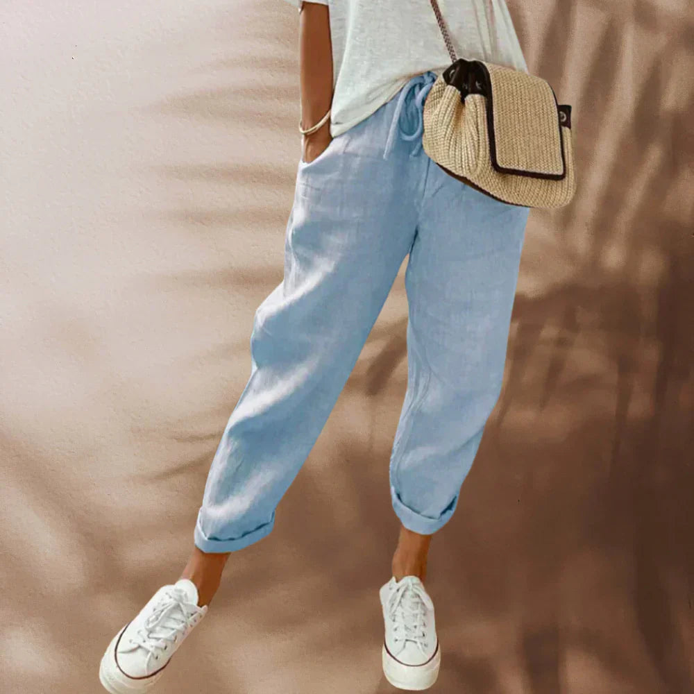 GR | Eine Elegante, Lässige Leinenhose