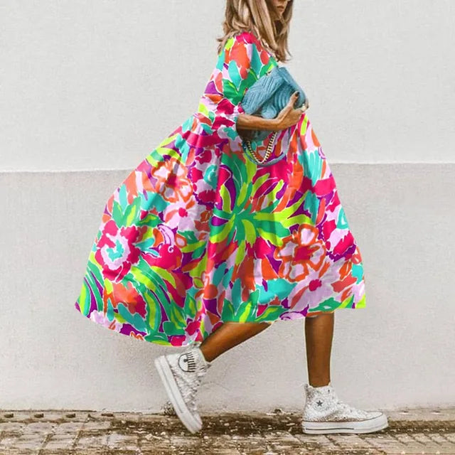 GR | Elegant printed beach dress