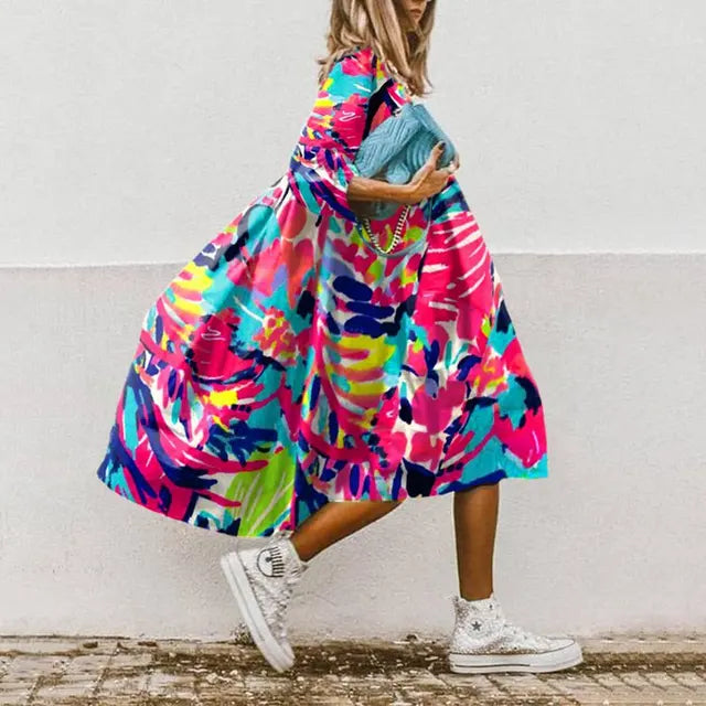 GR | Elegant printed beach dress