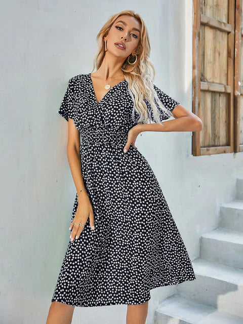 GR - Short-sleeved A-line dress