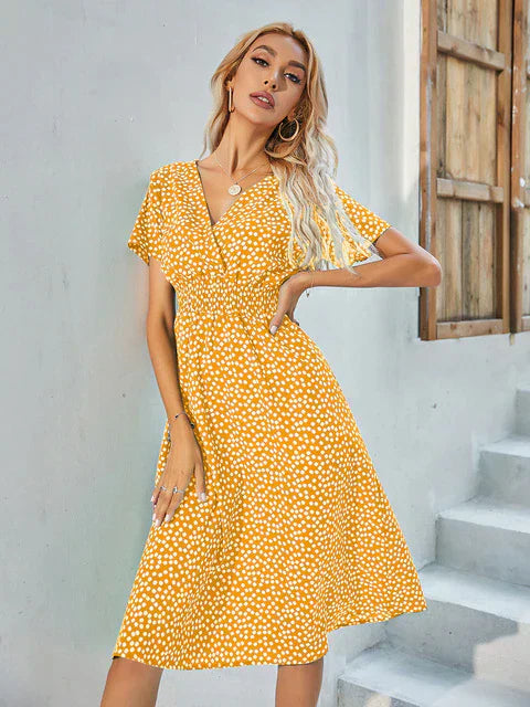 GR - Short-sleeved A-line dress