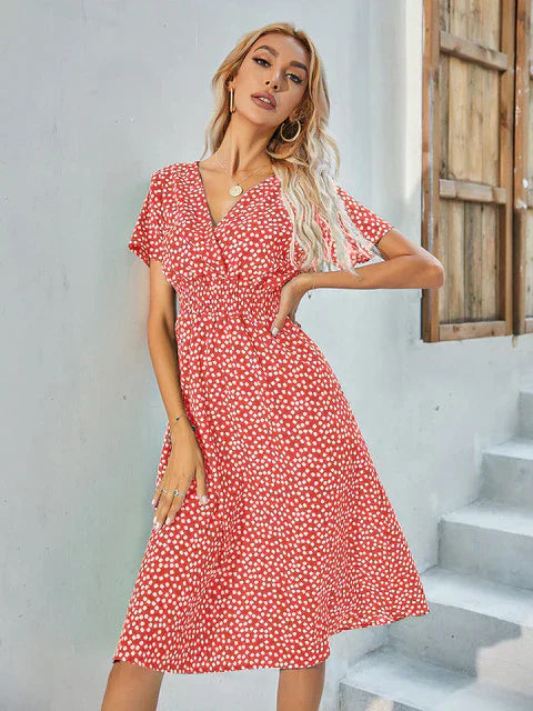 GR - Short-sleeved A-line dress