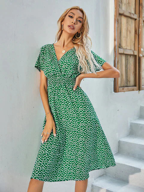 GR - Short-sleeved A-line dress