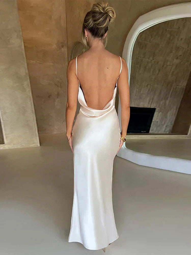 GR | Rückenfreies Satin Kleid für Damen