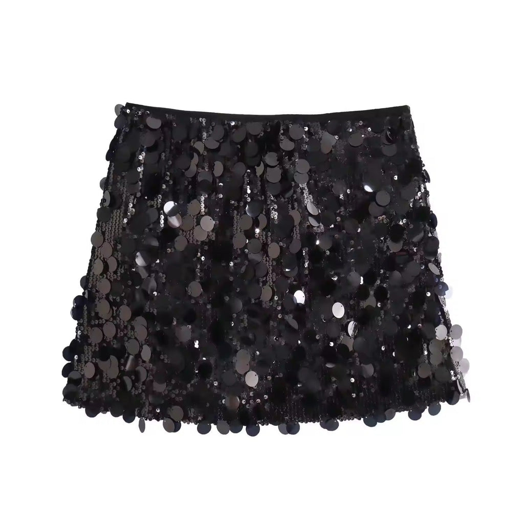 GR | Silver sequin mini skirt