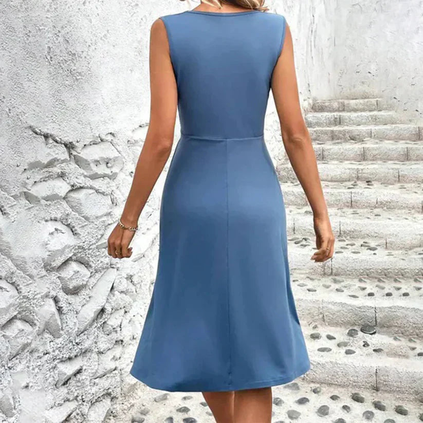 GR | Damen Knielanges Sommerkleid Midi