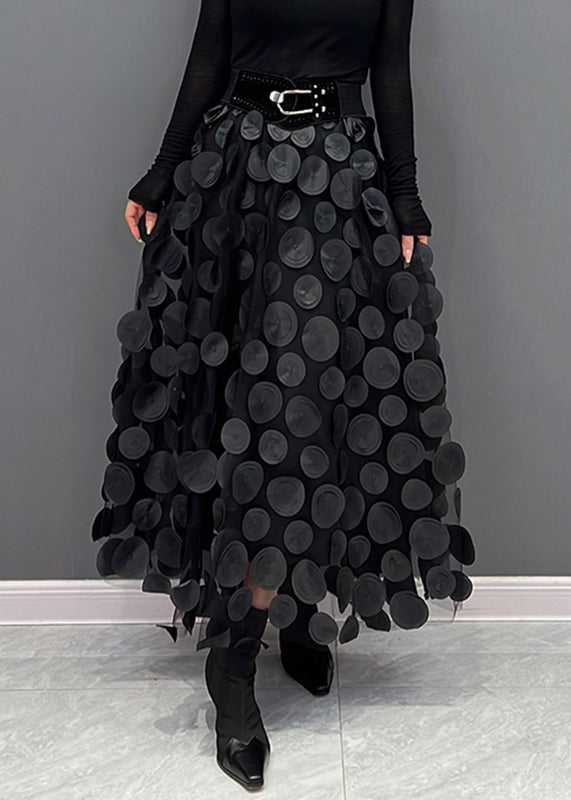 GR | Chic skirt made of polka dot and tulle patchwork