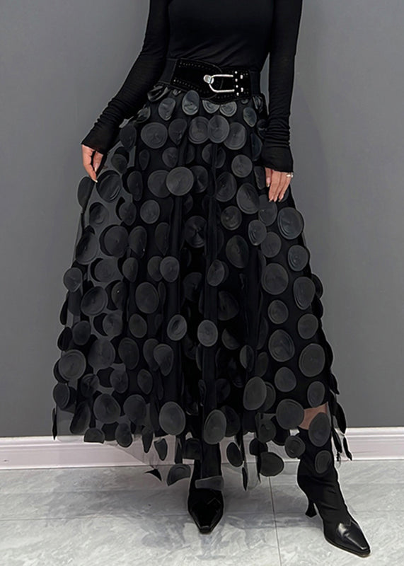 GR | Chic skirt made of polka dot and tulle patchwork