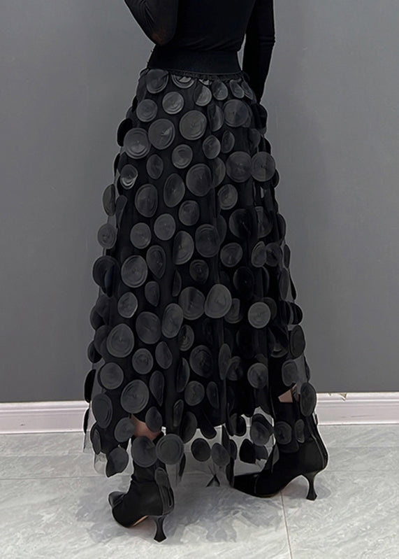 GR | Chic skirt made of polka dot and tulle patchwork