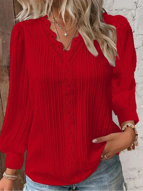 GR - Elegant solid lace tops