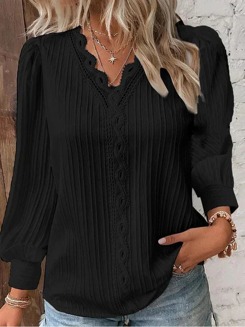 GR - Elegant solid lace tops