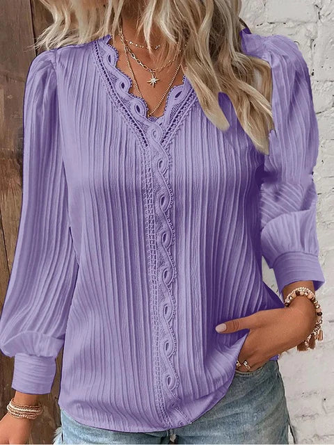 GR - Elegant solid lace tops