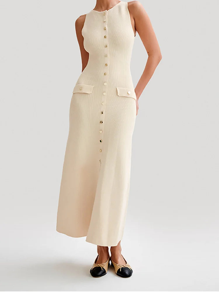 Sophia™ - Elegant sleeveless knitted dress