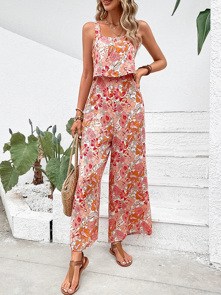 GR | Elegant floral pattern jumpsuit