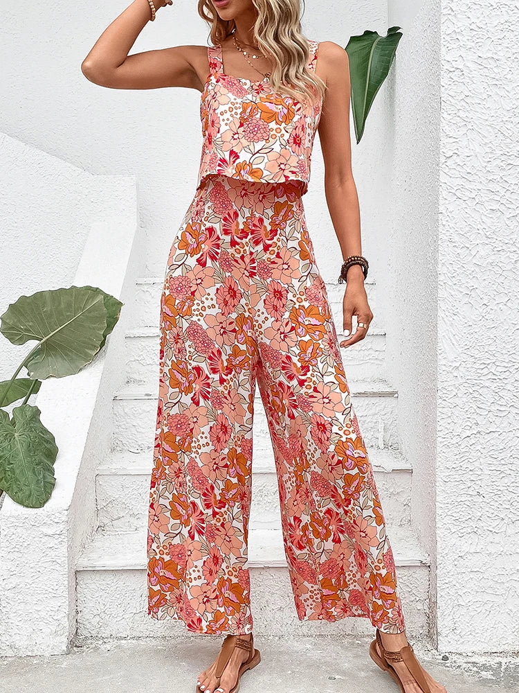 GR | Elegant floral pattern jumpsuit