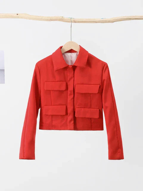 Elegant red spring coat