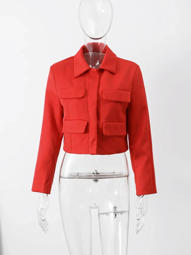 Elegant red spring coat