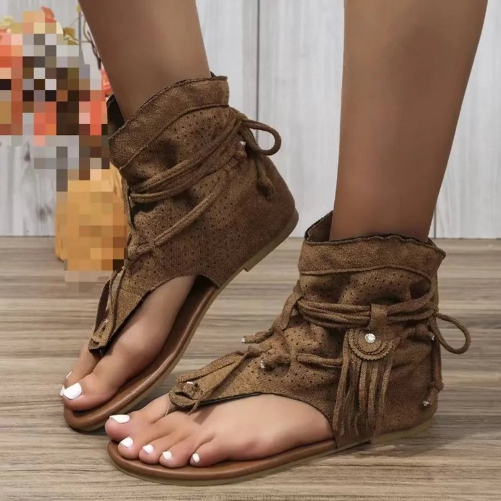 GR | Retro Vintage Suede Women's Sandals