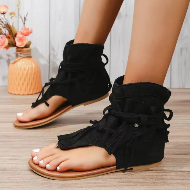 GR | Retro Vintage Suede Women's Sandals