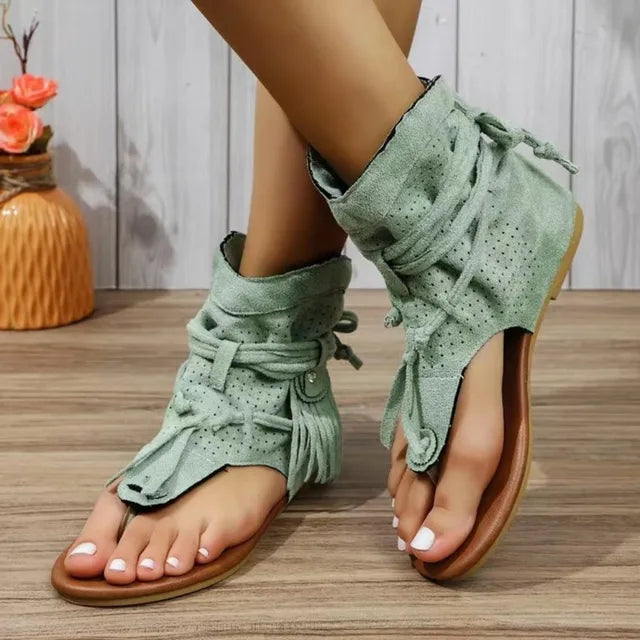 GR | Retro Vintage Suede Women's Sandals