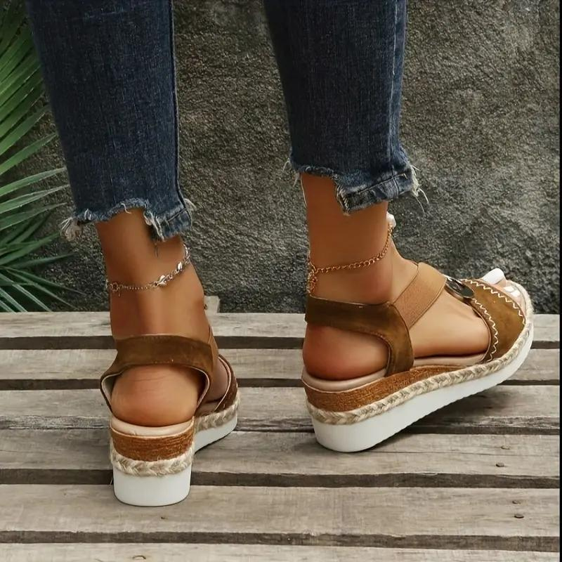 GR | Espadrille sandals, platform, elastic band, wedge heels, summer shoes