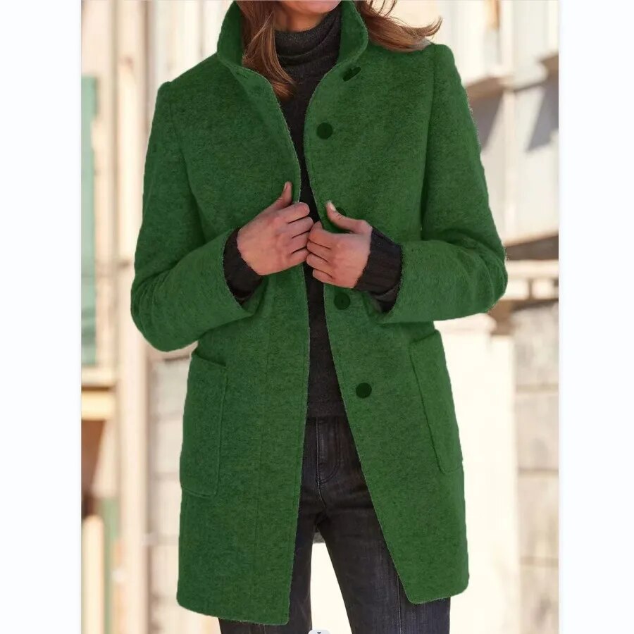 GR Wool coat with stand-up collar and pockets - Julia