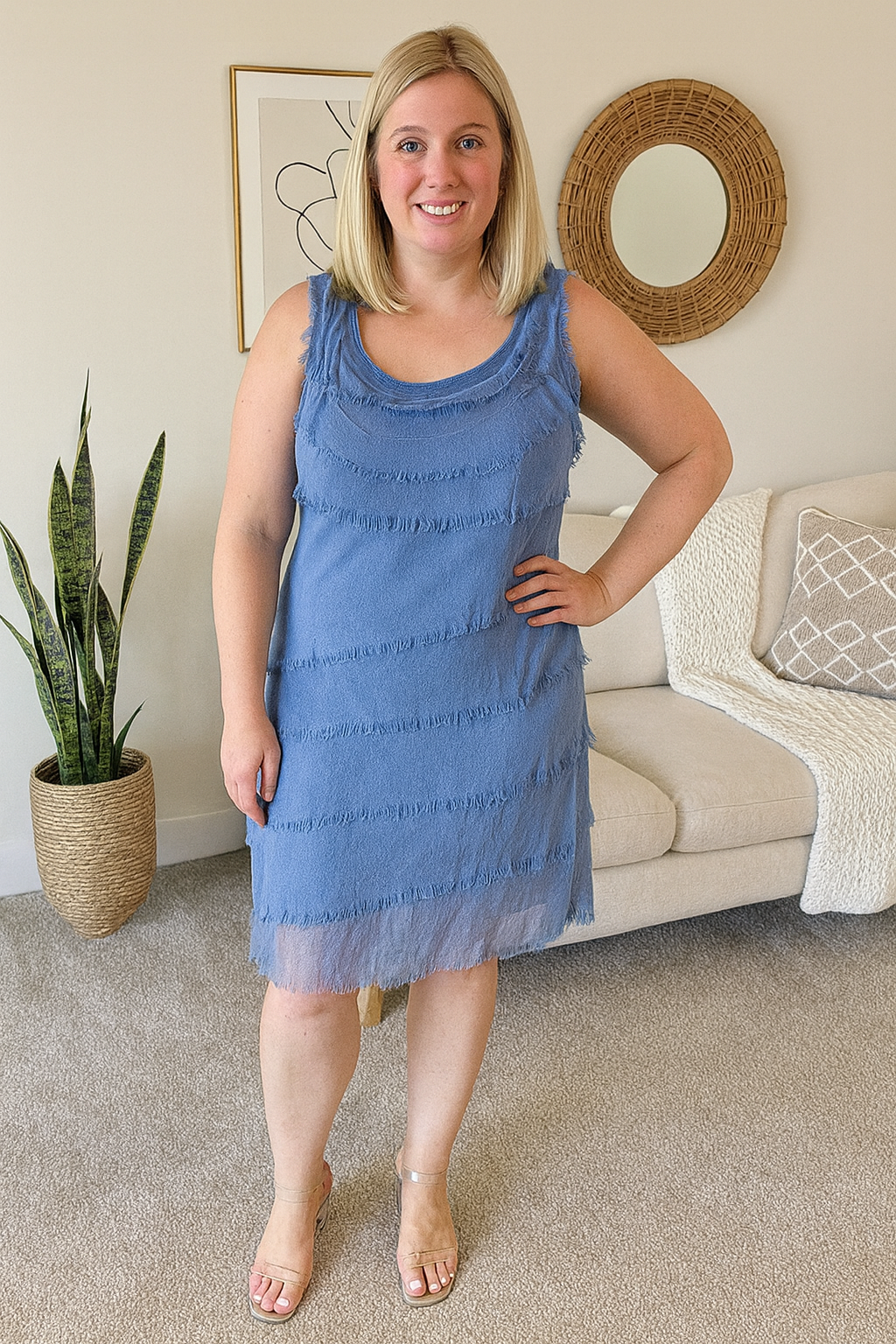 Elegant chiffon dress in a layered look – airy summer dress for parties & special occasions