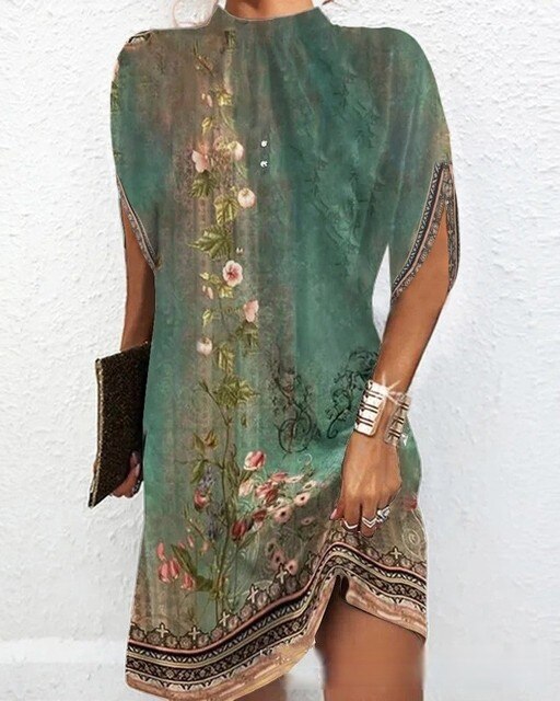 GR - Fashion dress with batwing sleeves