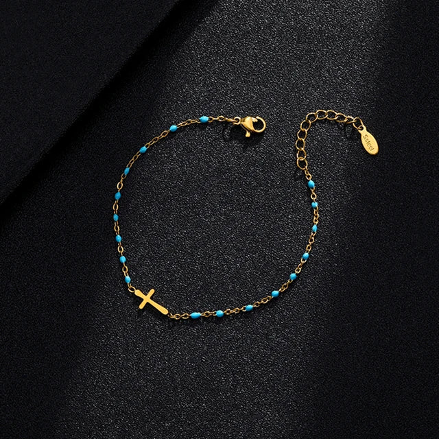 GR | Gold-tone cross bracelet