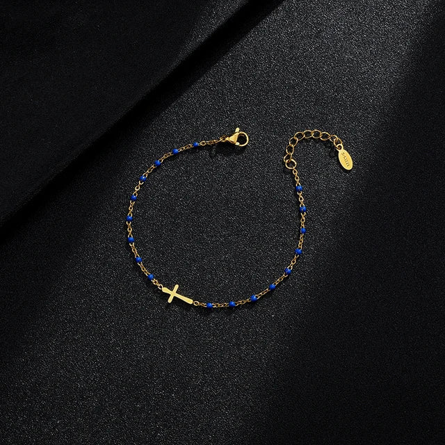 GR | Gold-tone cross bracelet