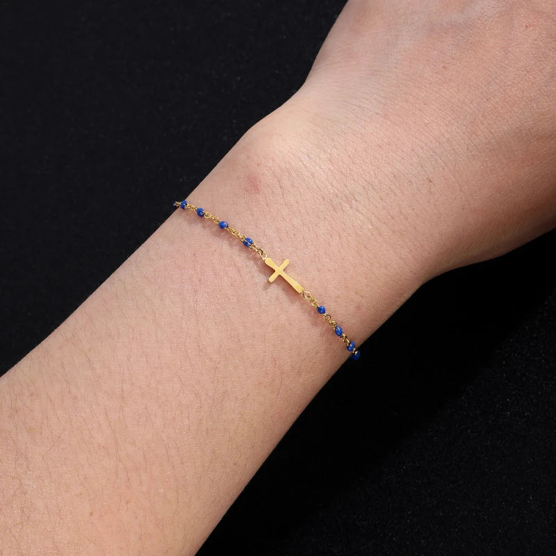 GR | Gold-tone cross bracelet